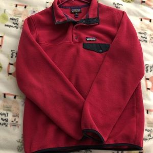 Patagonia Synchilla Pink Jacket with Navy Trim